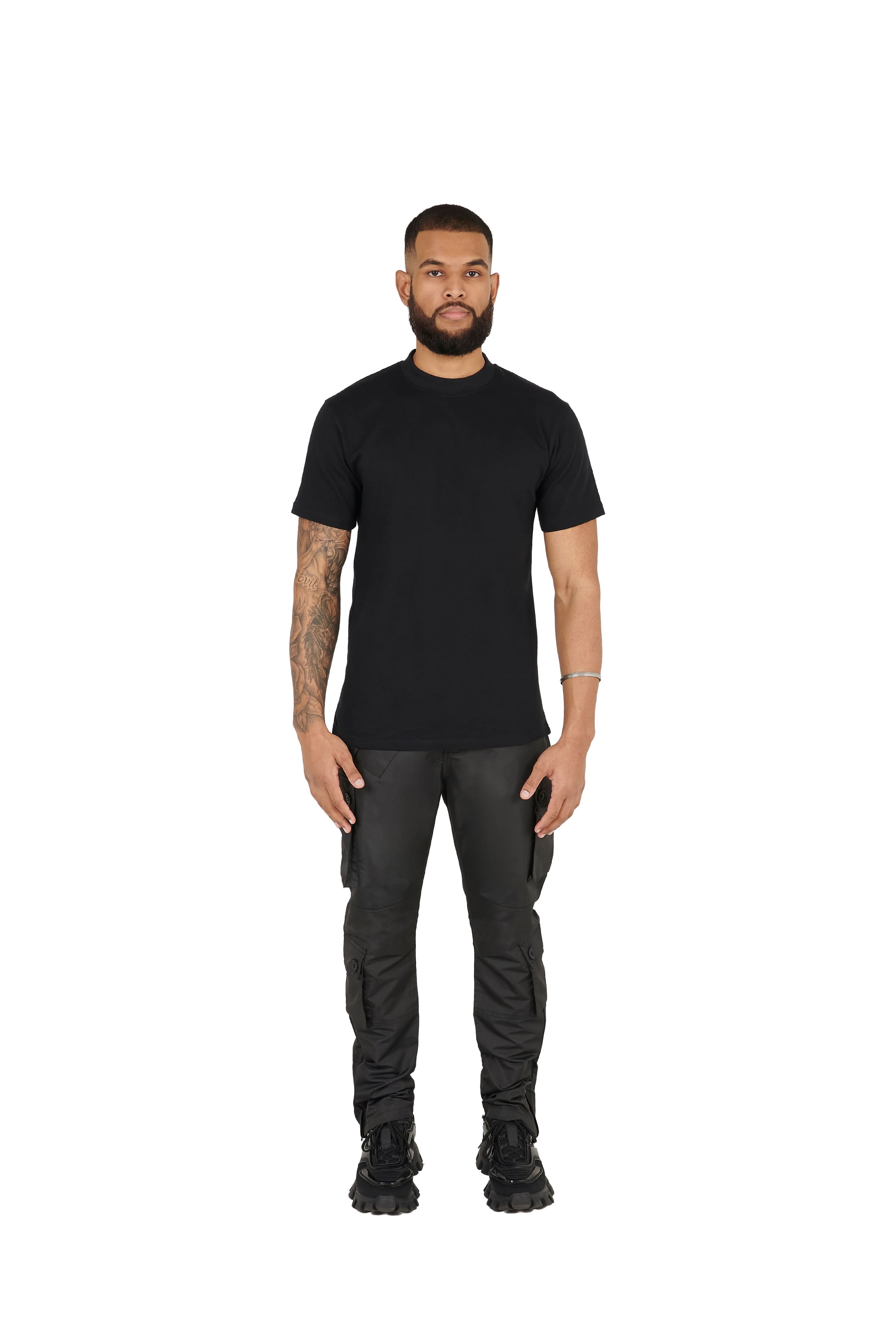 Men's Oversized Black T-Shirt & Jogger Set - Front 2