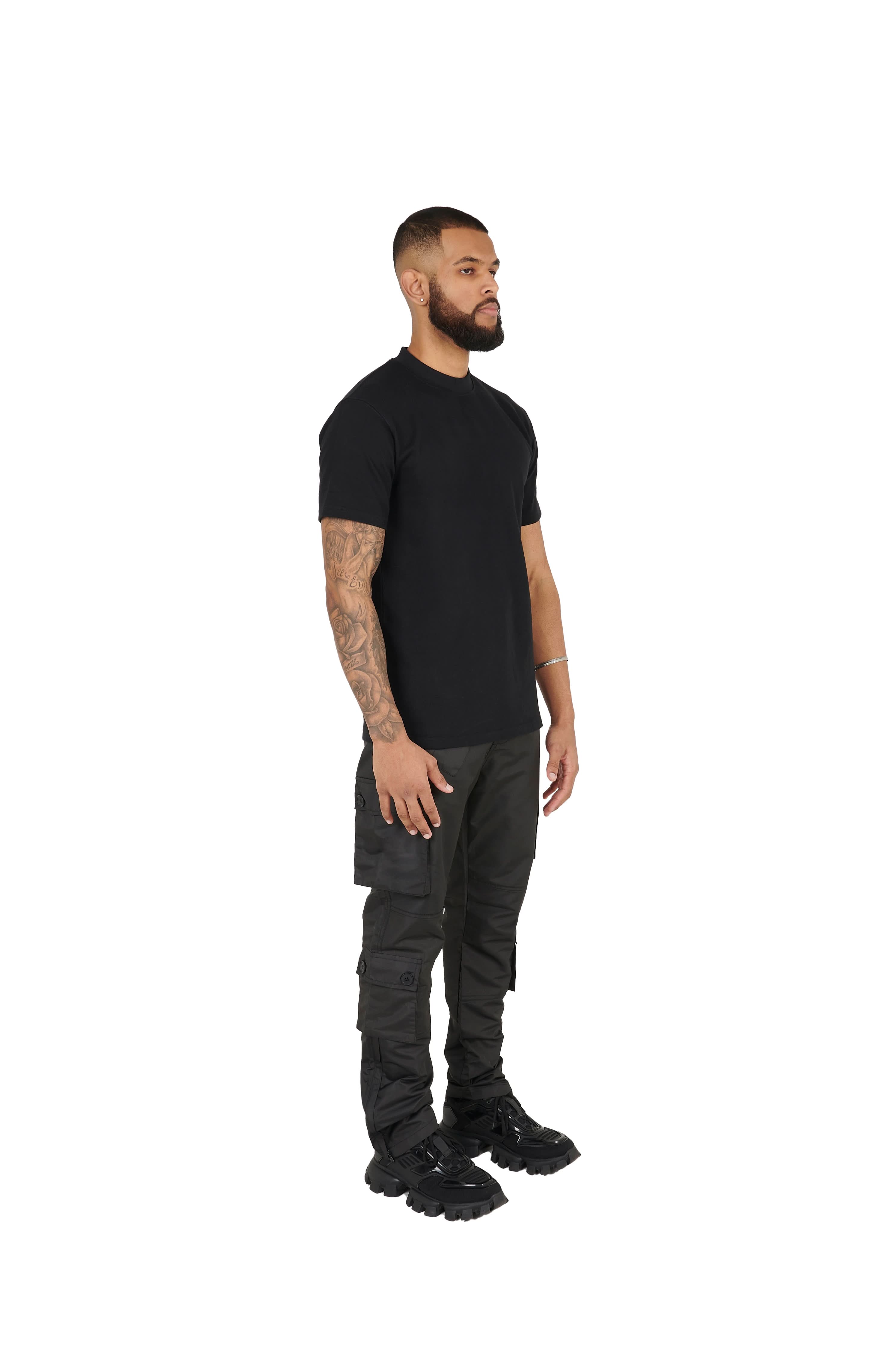 Men's Oversized Black T-Shirt & Jogger Set - Side 2