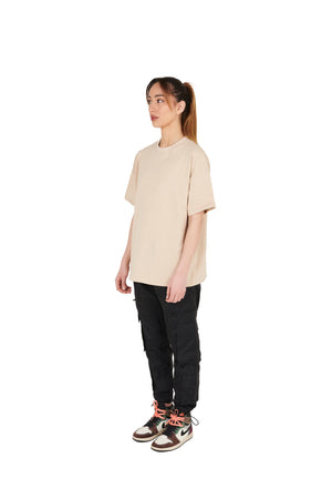Women's Oversized Sand T-Shirt - Close up