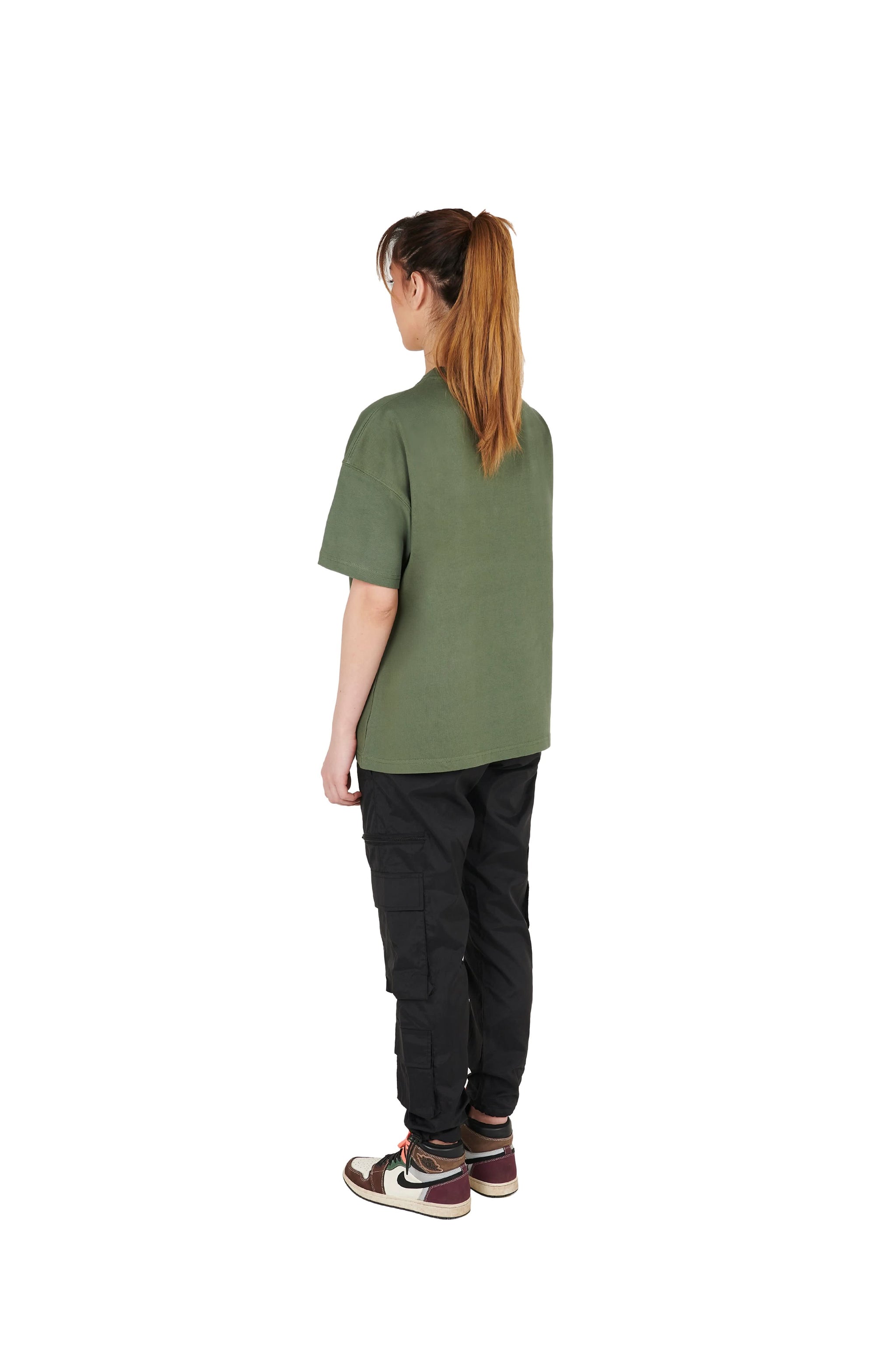 Khaki Heavyweight Cotton T-Shirt - Back