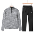 Men's Blue Marl Tracksuit Set with Black Joggers