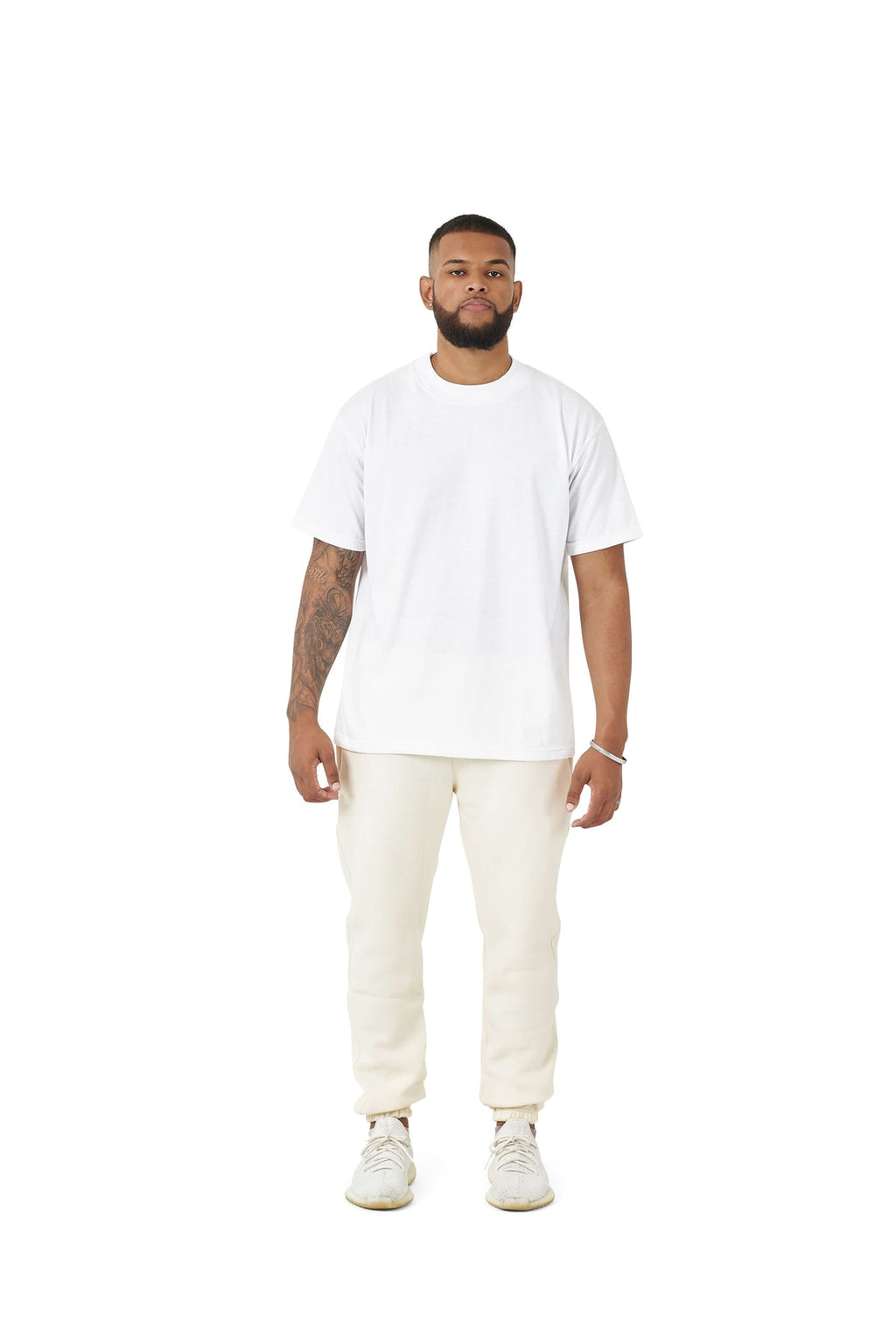 White Heavyweight Cotton T-Shirt - Front